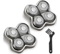 2 Pack Pro 4 Replacement Blades Compatible with Skull & Pitbulls Shaver Head Gold PRO, Silver PRO, Platinum PRO, Butterfly Kiss PRO | Floating 4 Heads Electric Razor Refills + 1 Cleaning Brush