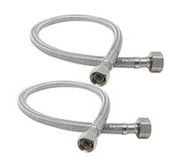 [2-Pack] PROCURU 12-Inch (1Ft) x 3/8" Comp x 1/2" FIP Faucet Hose Connector, Stainless Steel Braided Supply Line, Certified Safe (9SF12-2P)