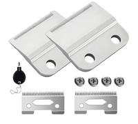 2 Pack Professional Detachable Hair Clipper Replacement Blades Compatible with Wahl 5-Star Balding 6x0 Clipper Blade #2105 - Fits 5-Star Barbers and Stylists (Silvery-2PSZ)