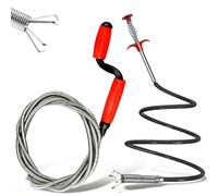 2 Pack Professional Drain Unblocker Tool, 6M*6mm Flexible Toilet Plumbing Snake Hair Clog Remover Wire Drain Auger Cleaning Tools for Kitchen Bathrom and Shower Sink