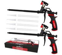 2 Pack Professional Expanding Foam Spray Gun, (2 x Foam Gun / 8 Nozzle)