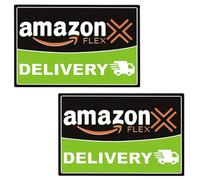 (2-Pack) Professional Flex Driver Car Magnets - N52 Neodymium Magnetic Signs with Customizable Logo | Waterproof & Reusable Vehicle Decals for Delivery Drivers (Sedans/SUVs/Vans) (Black&Green)