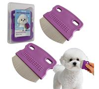 2 Pack Professional Pets Eye Combs,Pets Grooming Comb Kit,Stainless Steel Tear Stain Remover for Cats & Dogs,Flea Lice Comb,Gentle Curved Comb Teeth,Precisely Removes Stains
