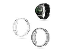 2-Pack Protective Case for Amazfit Active 3 Premium Smartwatch, toergy Soft TPU Bumper Cover - Anti-Scratch, Shockproof, Ultra-Thin Fit, Transparent & Transparent Gray