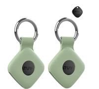 2 Pack Protective Case for ATUVOS Anti - Loss Tracker with Silicone Keychain - Durable and Stylish Cover, Waterproof, Anti - fall,Green