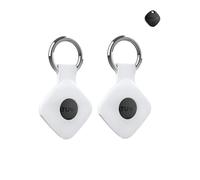 2 Pack Protective Case for ATUVOS Anti - Loss Tracker with Silicone Keychain - Durable and Stylish Cover, Waterproof, Anti - fall,White