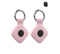 2 Pack Protective Case for eufy Security - Loss Tracker with Silicone Keychain - Durable and Stylish Cover, Waterproof, Anti - fall,Pink
