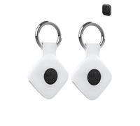 2 Pack Protective Case for eufy Security - Loss Tracker with Silicone Keychain - Durable and Stylish Cover, Waterproof, Anti - fall,White