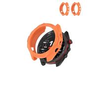(2 Pack) Protective Case for Garmin Approach S70 Smartwatch - TPU Half - Cover Protective Case for Unmatched Protection,Orange