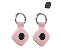 2 Pack Protective Case for Tile Mate 2022/2024 Anti - Loss Tracker with Silicone Keychain - Durable and Stylish Cover, Waterproof, Anti - fall,Pink
