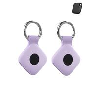 2 Pack Protective Case for Tile Mate 2022/2024 Anti - Loss Tracker with Silicone Keychain - Durable and Stylish Cover, Waterproof, Anti - fall,Purple
