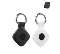 2 Pack Protective Case for Tile Mate 2022/2024 Anti - Loss Tracker with Silicone Keychain - Durable and Stylish Cover, Waterproof, Anti - fall,Black,White