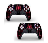 2 Pack PS5 Controllers Dualshock Spider-Man Miles Morales Logo Skin Decal Set