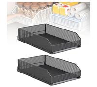2 Pack Pull Out Cabinet Organizer Smooth Sliding Metal Carbon Steel and Silent Sliding Design for Pantry Under Sink, Efficient Storage Organisation Storage Shelves Spice Rack