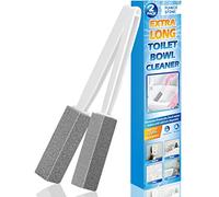2 Pack Pumice Stone for Toilet Cleaning with Extra Long Handle, Premium Pumice Stone Toilet Brush, Hard Water Stain Remover Effectively Removes Stubborn Limescale.