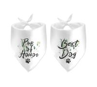 2 Pack Pup of Honor Best Dog Maid Bridal Party Wedding Bandana Photo Prop Pet Scarf Accessories for Dog Pet Lover