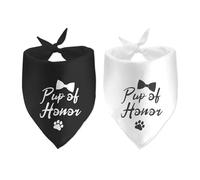 2 Pack Pup of Honor Maid Bridal Party Wedding Bandana Photo Prop Pet Scarf Accessories for Dog Lover