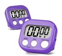 2 Pack Purple Digital Kitchen Timer Magnetic Digital Timer with Big Display Loud Ring Cooking Timers for Kitchen Electronic Timers for Cooking, Game, Gym, Break Time, Classroom (2, Purple)