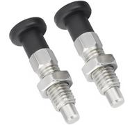 2 Pack Push Fit Ball Nose Spring Plunger, M12-8 Retractable Thread Index Plungers Stainless Steel Spring Return Knob Plunger for Industrial Equipment