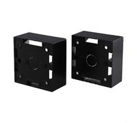 2 Pack PVC Ethernet Surface-Mounted Back Box for Wall Plate Faceplates, Single Gang Network Socket Housing, 86x86x40mm(Black-2PCS)