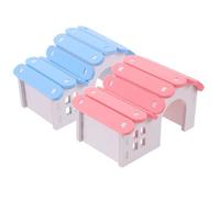 2 Pack PVC Hamster Hideout House Pink Blue for Guinea Pigs | Lightweight cosy resting nest, secure sleeping spot, easy to clean cage accessory for small pets