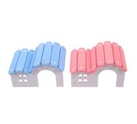 2 Pack PVC Hamster Hideout Houses for Hamsters and Rats | Pink and blue set, secure sleeping nest, cosy resting spot, encourages play in small animal cages