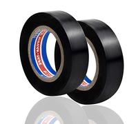 2 Pack PVC Insulation Tape, Electrical Tape, Waterproof Adhesive Gaffer Tape for Auto Vehicle Motorcycle Cables, 18mm × 25m/ 0.7inch × 82 Feet (Black)