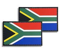 2 Pack PVC South Africa South African Country Flag Patch,PVC Country Flag Hook and Loop Patches for Backpacks Jackets Hat,2x3 Inch.