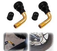 2 Pack PVR50 Valve Stem Bent - PVR50/PVR60/PVR70 90-Degree Angled Brass Stem Snap-in Rubber Base - Universal with Most Tubeless Tire Rim, Motorcycle, Scooter (Applicable Diameter 9mm) (PVR 50 x 2)