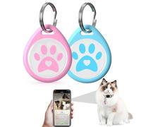 2-Pack QR Code Pet ID Dog cat Tags for Collar Personalized for Cats Online Profile - Scan QR Receive Instant Pet Location Alert Email, Anti-Lost,No Subscription fees (Blue & Pink, for cat - 1")
