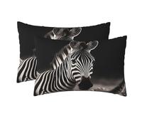 2 Pack Queen Size Pillow Cases with Hidden Closure Wild Animals Zebra Pillow Cover 20x30 Inches Soft Breathable Pillowcase for Hair and Skin Pillowcase Covers for Sleeping Gift