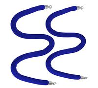 2 Pack Queue Barrier Rope - 7.5ft Indoor/Outdoor Stanchion Cords with Silver Hooks, Thick 3.8cm Crowd Control Lines for Entrance & Wall Hanging, Durable & Stylish