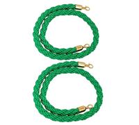 2 Pack Queue Control Rope Barrier with Hooks, 0.6m/2ft Stanchion Rope for Crowd Management, Black - Durable and Stylish Barrier Solution for Events and Venues