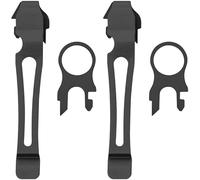 2 Pack Quick Release Pocket Clip and Lanyard Ring Replacement for Leatherman Surge, Wave Plus, Charge AL ALX Ti TTi XTi,Multi-Tools (Black)