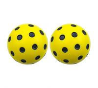 2 Pack Quiet Pickleball Balls, PU Foam Practice Balls for Indoor Outdoor Use, Noise Reducing High Elasticity Trainin Ball is A Soft Pickleballs Set for Beginners Seniors (Yellow)