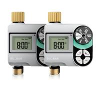 [2 Pack] QUOBAS Digital Water Timer, Programmable Sprinkler Controller, Large LCD Display, Auto/Manual/Delay Modes, for Garden Hose Watering and Drip Irrigation System