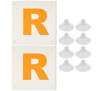 2 Pack R Plate Magnetic for Northern Ireland, 8 Suction Cups, Car Installation Anti-Theft, Reflective Material for Safer Night Driving