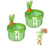 2 Pack Rabbit Sink Strainer Press to Dump Kitchen Drain Basket Food Catcher Plastic Filter 8.5cm Green(1)