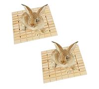 2 Pack Rabbit Wooden Scratch Board, Bunny Foot Pad, Teeth Grinding Toys for Small Animal, Claws Scratching Pad Toy and cage Accessories for Hamster Chinchilla Guinea Pigs - 27 ×20 cm