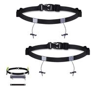 2 Pack Race Number Belt, Triathlon Race Belt with Reflective Strips, Running Belts for Marathon Training, Night Safety Running, Durable Elastic Design for Triathlon and Cycling