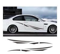 2-Pack Racing-Style Door Side Skirt Decal Set - Long Vinyl Strip Stickers, for Automotive Styling & Tuning