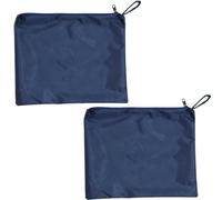 2 Pack Rain Poncho Storage Bag with Zipper, Waterproof Raincoat Carrying Case Organizer for Travel Bike Cycling Gear, Navy Blue 15x13 Inch