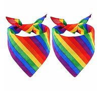 2 Pack Rainbow Pride Bandana Scarf for Women Men - Gay Pride Cotton Headwear Handkerchiefs Scarf Accessories for LGBT Gay Pride Month Party Celebration Supplies