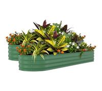 2 Pack Raised Garden Bed, 240*60*60cm Galvanised Metal Large Deep Planter for Vegetables Flowers & Herbs, Heavy-Duty Outdoor Raised Beds for Garden with Protective Edging & Support Bars, Easy Assembl