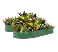 2 Pack Raised Garden Bed, 300*120*45cm Galvanised Metal Large Deep Planter for Vegetables Flowers & Herbs, Heavy-Duty Outdoor Raised Beds for Garden with Protective Edging & Support Bars, Easy Assemb