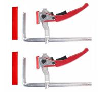 2 Pack Ratcheting Table Clamp, 2 Lever Clamp for Woodwork with Protective Cover Adjustable Clamping Force Quick Release F Track Clip for Hole Table and Guide Rail System (173mm/6.81in)