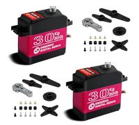 2 Pack RC Servo 30kg Digital Servo High Torque RC Parts for 1/10 Scale RC Cars & Crawlers Slash 4x4 4x4 VXL TRX-4 SCX10 III Everest-10,Steering RC Servo Waterproof (2PCS-30kg-180 Degree)