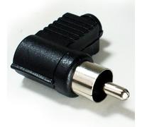 2 Pack | RCA Male Solder Connector | 90 Degree Right Angled PHONO Adapter | Audio Video AV Cable End Replacement