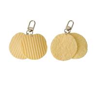 2-Pack Realistic Potato Chip Keychains - Creative Novelty Keyrings for Keys, Bags & Gifts | Fun Lifelike Crispy Snack Design | Twin Pack for Sharing & Gifting to Food Lovers, Friends, Family