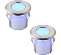 2 Pack Recessed Decking Ip67 Guide Light - 0.8W Blue Led - Stainless Steel